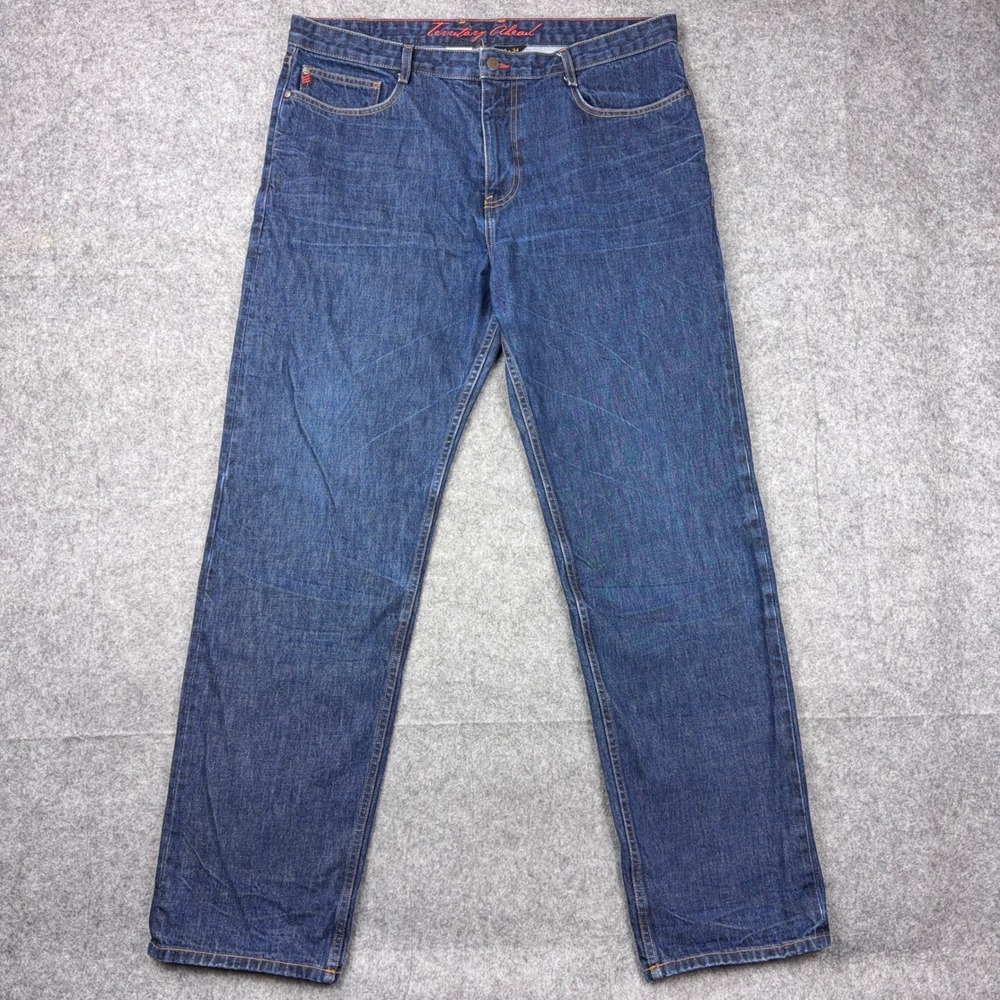 VTG Territory Ahead Jeans Mens 40x34 Blue Selvedge Straight Leg Denim USA Made